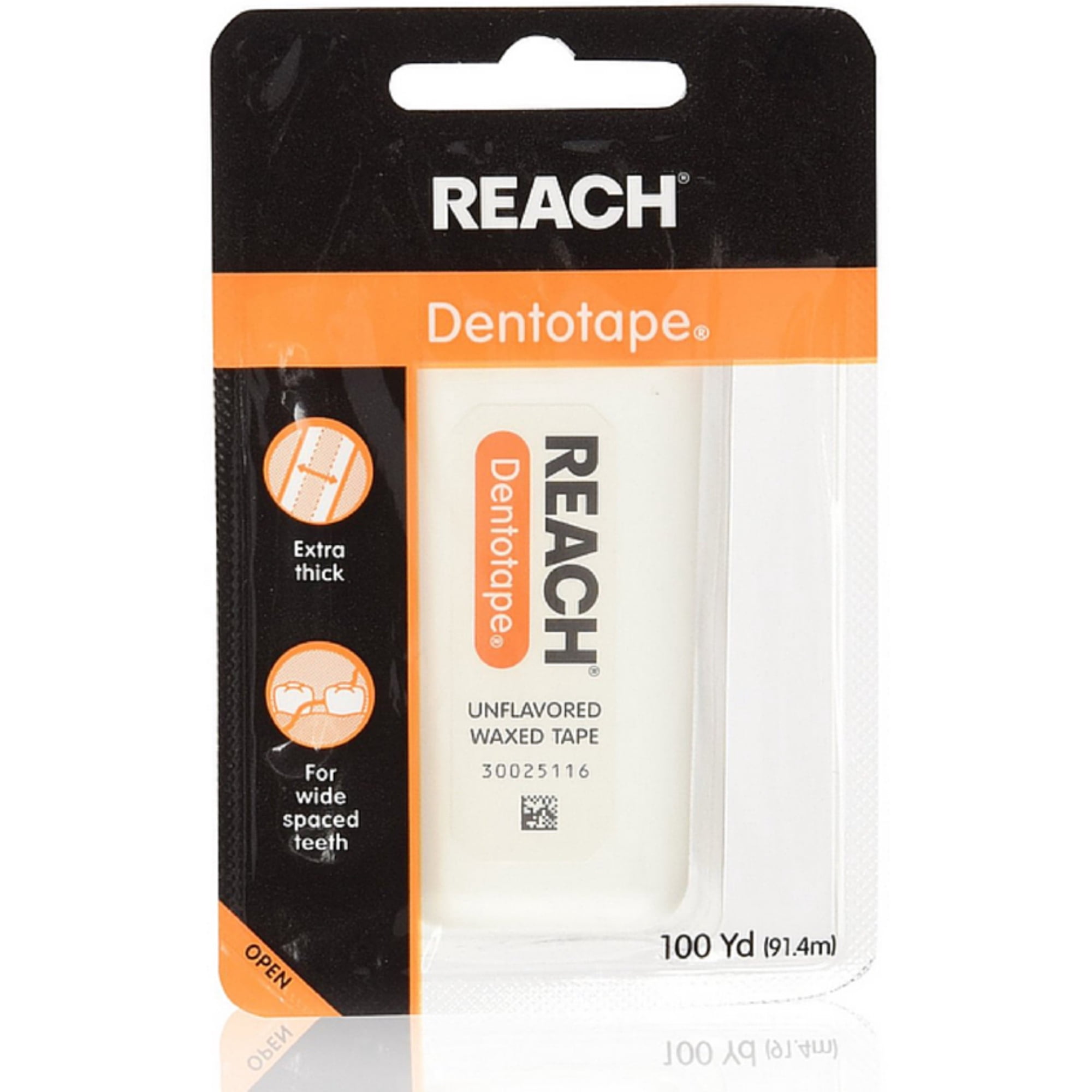 REACH Dentotape Waxed Tape, Unflavored 100 Yards (Pack of 3)