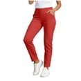 thumbnail image 2 of WPPGONE Golf Pants for Women Elastic Waisted Slim Fit Comfortable Straight Leg Bottoms Athletic Outdoor Trousers with Pockets,XXXL, 2 of 6