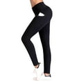 thumbnail image 2 of IUGA High Waist Yoga Pants with Pockets, Tummy Control,, Black I840, Size Medium, 2 of 5