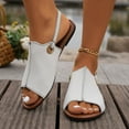 thumbnail image 5 of Miluxas Women's Open Toe Ankle Strap Flat Sandals Open Toe Walking Shoes White 9.5(43), 5 of 8