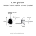 thumbnail image 5 of Rosec Jewels Natural Pear Shape Black Onyx Stud Earrings (2 Ct, AAA Quality) - Black Onyx Diamond Earrings - Ready to Gift, 18K White Gold, 5 of 6