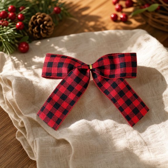 Dalxymotic Christmas Bow Ornament, Holiday Ribbon Decoration, Festive Party Styling Accent, Easy Hanging Display Piece, Christmas Bow Decoration for Tree, Wreath, Door, Mantel