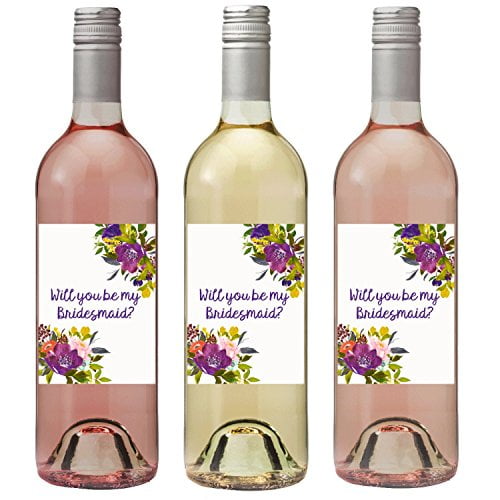 Wedding Wine Labels: Will You Be My Bridesmaid Wine Bottle Labels, Will You Be My Maid of Honor, Bridesmaid Proposal, Bridesmaid Gifts, Wedding Party ...