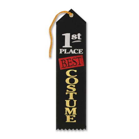 Beistle Pack of 6 Black and Red "1st Place Best Costume" Halloween Award Ribbon Bookmarks 8"