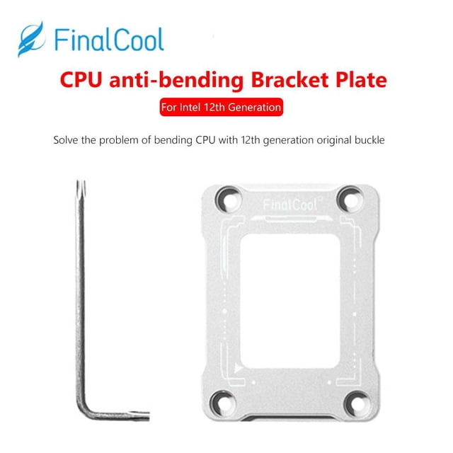 Hebilla correctora de flexión de CPU FinalCool para LGA1700-BCF Intel Gen12 (plata)