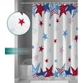 thumbnail image 6 of Independence Day Shower Curtain, Blue Red Shower Curtain Set with Hooks, Spring Summer Waterproof Fabric Shower Curtains for Bathroom Decor, 36x72 Inch Bath Curtain, 6 of 6