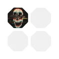 thumbnail image 2 of Disketp Glitch Screaming Skull Funny Coasters,4 Pcs Leather Coasters With Holder, Perfect Housewarming Hostess Gifts,Protect Furniture From Water Marks Scratch, 2 of 9