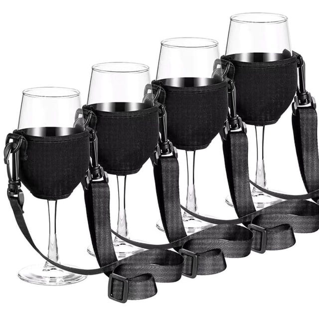 4 Pcs Support de Verre à Vin Portable Sangle de Support de Verre à Vin pour Outils de Cocktail d'Anniversaire