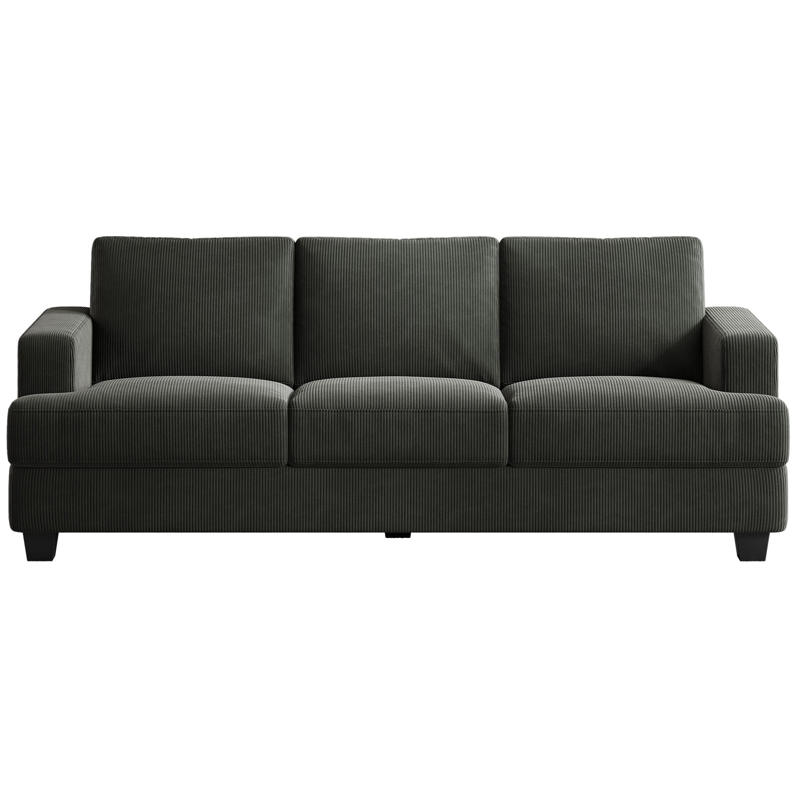 BLAZANT 89" Sofa Couch, 3 Seater Sofa with Suppleness Armrests, Corduroy Fabric Deep Seat Sofa with Upholstered Cushion& Backrests, Modern Comfy Couch for Living Room Apartment Office