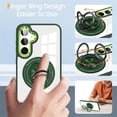 thumbnail image 7 of For Samsung Galaxy S25+ 5G Transparent Case (Compatible With MagSafe)  With 360° Rotation Invisible Magnetic O-Ring Stand Military-Grade Shockproof Phone Case,Green,For Galaxy S25+  (5G）, 7 of 7