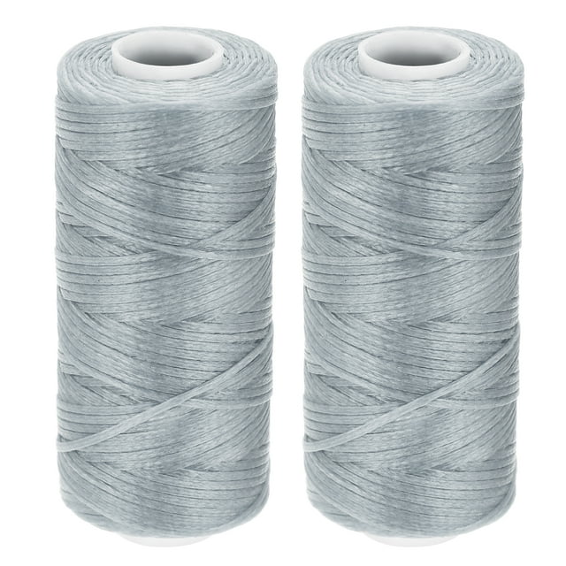 Unique Bargains Silver Tone Polyester Waxed Leather Sewing Thread, 55 Yards, 2 Pack