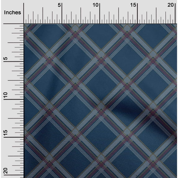 oneOone Cotton Poplin Fabric Tartan Check Fabric Prints By Yard 42 Inch Wide