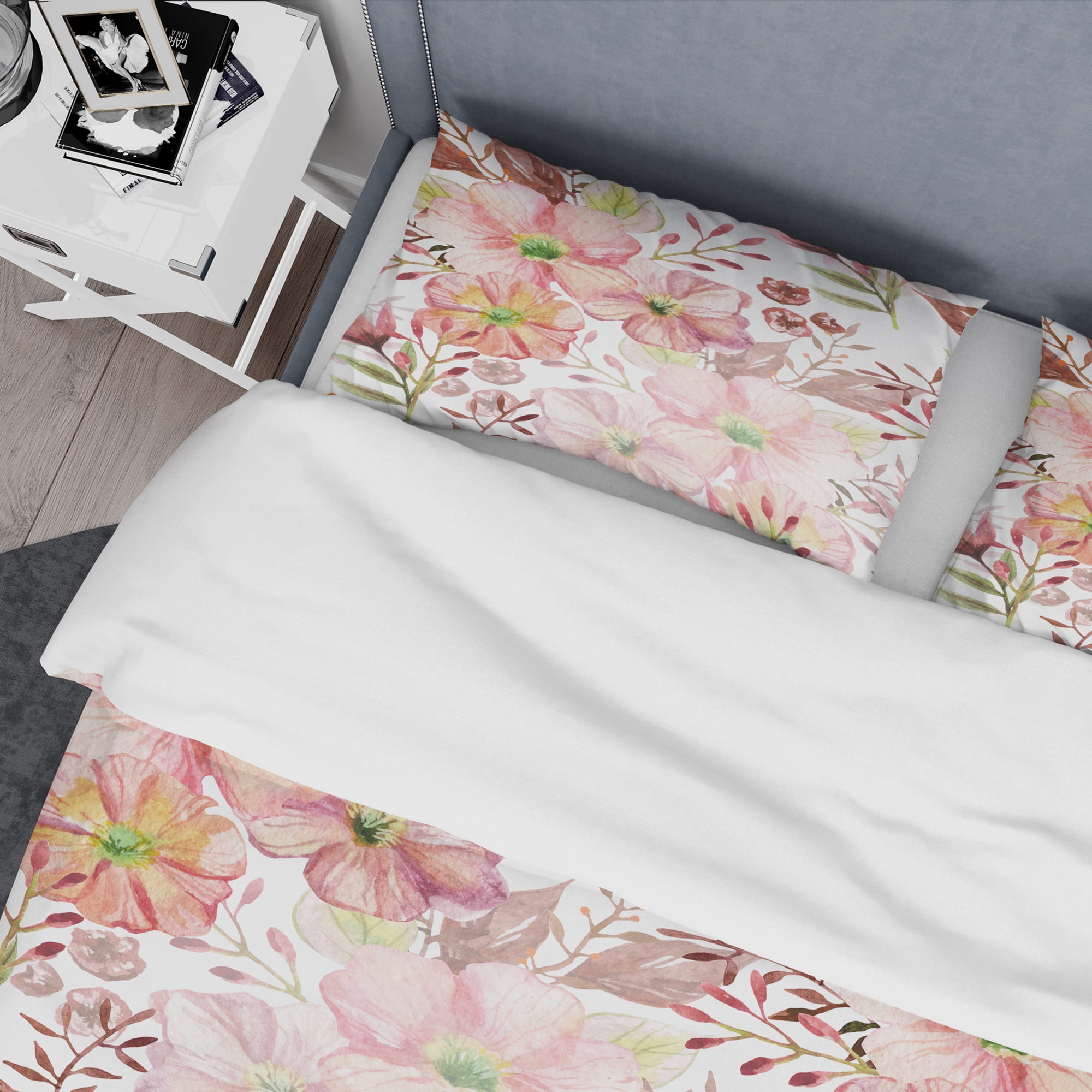 Designart 'Floral Botanical Retro III' Mid-Century Modern Duvet Cover Set