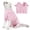 Pink, variant on Amztom Cat Recovery Suit, Post-Surgery Cotton Onesie for Spay Neuter, Breathable Anti-Lick with Back Velcro, Purple, L