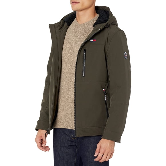 Chaqueta Tommy Hilfiger con relleno de concha blanda y capucha Olive Tech