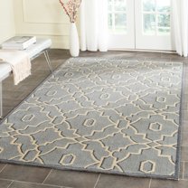 SAFAVIEH Four Seasons Nowell Geometric Polyester Area Rug, Light Blue/Ivory, 5' x 8'