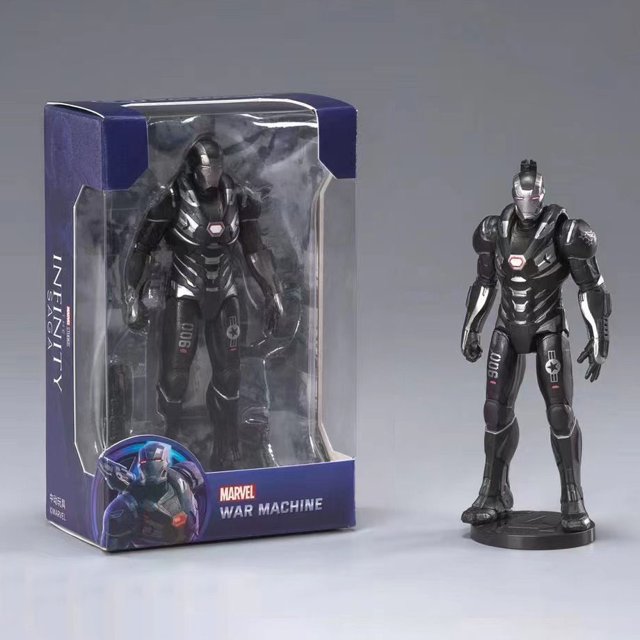 Pieza pequeña de Marvel War Machine de 4 pulgadas con articulaciones móviles (pequeños adornos) Máquina de guerra con armas brillar Electrónica