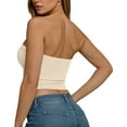 thumbnail image 4 of yueewhu Womens Strapless Tube Tops Basic Backless Sleeveless Bandeau Going Out Crop Tops Cute 2025 Summer Clothes (Beige, L), 4 of 6
