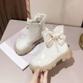 thumbnail image 5 of NAISIBABY Girls Ankle Boots, Non-Slip Thick Sole Zipper Princess Bow Pearls Winter Fashion Dress Shoes White 10(Little Kids), 5 of 9