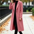 thumbnail image 6 of cocolona Womens Long Coat for Women Fall Winter Long Sleeve Lapel Trench Coat Oversized Elegant Trendy Jacket, 6 of 7