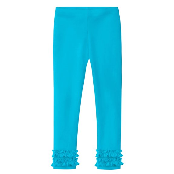 Made in USA Girls Ruffle Leggings | Turquoise