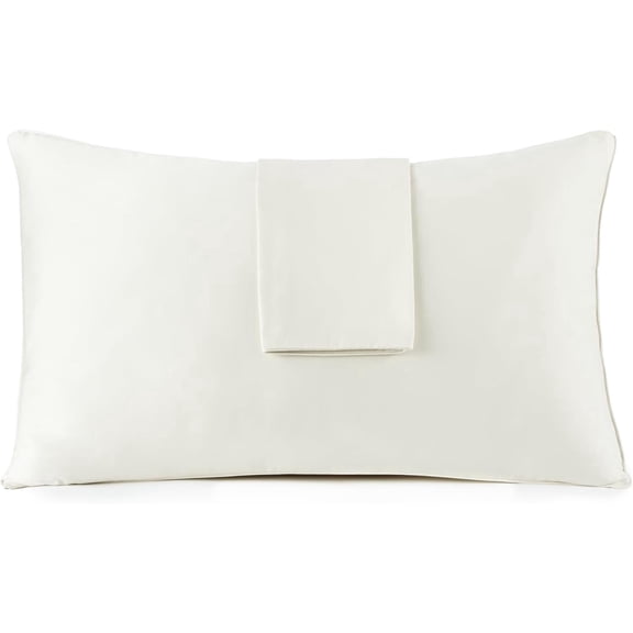 Whisper Organics 100% Organic Cotton Waterproof Pillow Protector GOTS & Fairtrade Certified, Standard, White, 2 Pack