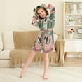 thumbnail image 3 of FORMRS Niños Bathrobe Unisex Hooded Robe Soft Plush Pajamas Sleepwear, Size 7-9T, Pink Sleeping Cat, 3 of 7