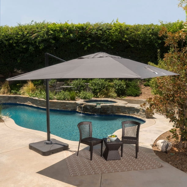 9 8ft Outdoor Patio Contemporary Square Umbrella Gray And Black Walmart Com Walmart Com