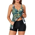 thumbnail image 2 of Xunlbb Plus Size Swimsuit for Women Close Fitting Body Shaping Bath Suit Multicolor Bikini with Crew Neck Slim Straps Summer Vacation Fashion Beach Party XXXXXL, 2 of 6