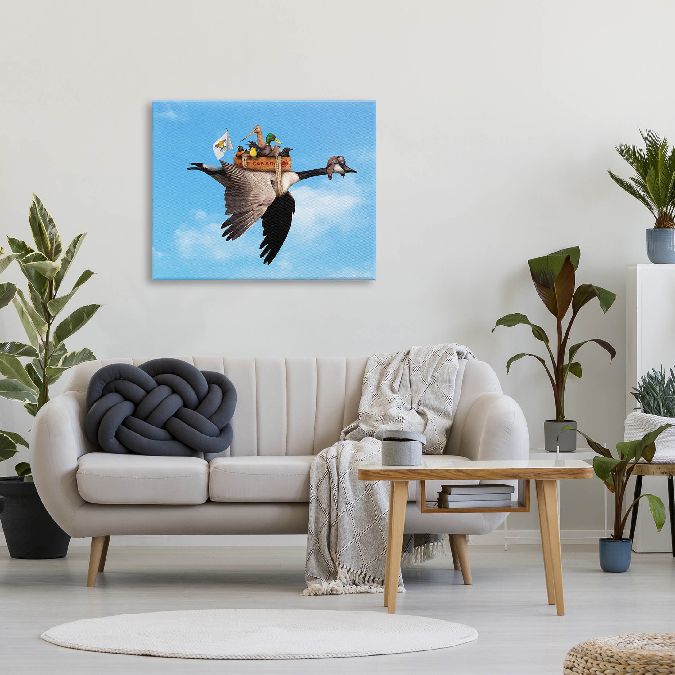 Pilot Goose Flying Ducks Sky Animals & Insects Graphic Art Gallery Wrapped Canvas Print Wall Art