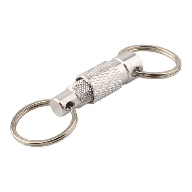 Porte-clés Portable avec Anneau de Clé en Métal à Dégagement Rapide° Rotation Double Boucle Outils Accessoires
