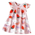 thumbnail image 2 of Amidoa Girls Summer Dresses Short Sleeve A-Line Flowy T-Shirts Casual Floral Print Midi Cotton Sundress,Blue Size 10, 2 of 7