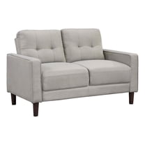 Bow 54 Inch Loveseat- Grid Tufted Back- Track Arms- Self Welt Trim- Beige