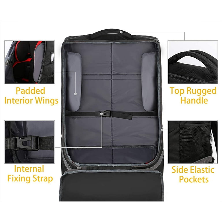 Carseat Travel Bag for Airplane, Baby Travel Essential for Airport. Durable  Infant Car Seat Gate Check Backpack with Padded Straps, Stroller Carrier