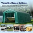 thumbnail image 4 of Summit Living 11 x 24 x 8.4 FT Green All-Weather Outdoor Portable Storage Shed, Steel Peak Style Canopy Carport, Agricultural Storage Shelter Tent, 4 of 9