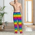thumbnail image 2 of Sikiie Bright Rainbow Pajama Pants Men, PJ Bottoms, Sleep & Lounge Pants-Large, 2 of 6