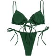 thumbnail image 2 of Maillot de Bain Triangle String Bord Froncé à Bord Froncé pour Femme, 2 of 4