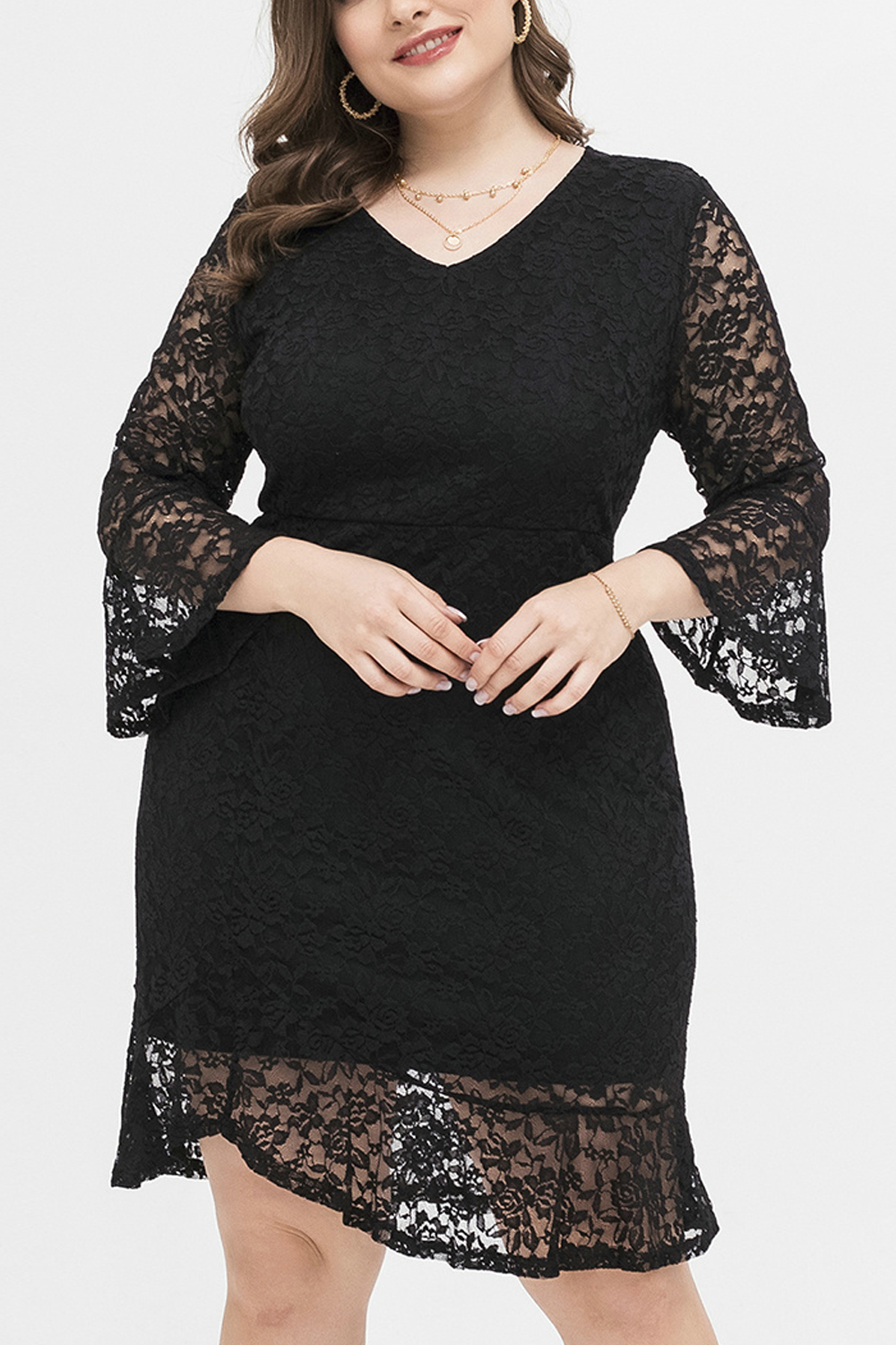 plus size black cocktail dress