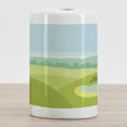 thumbnail image 2 of Golf Ceramic Toothbrush Holder, Abstract View of Teeing Ground Surrounded by Tree Forest Game Hobby Cartoon, Decorative Versatile Countertop for Bathroom, 4.5" X 2.7", Pale Blue Apple Green, 2 of 4