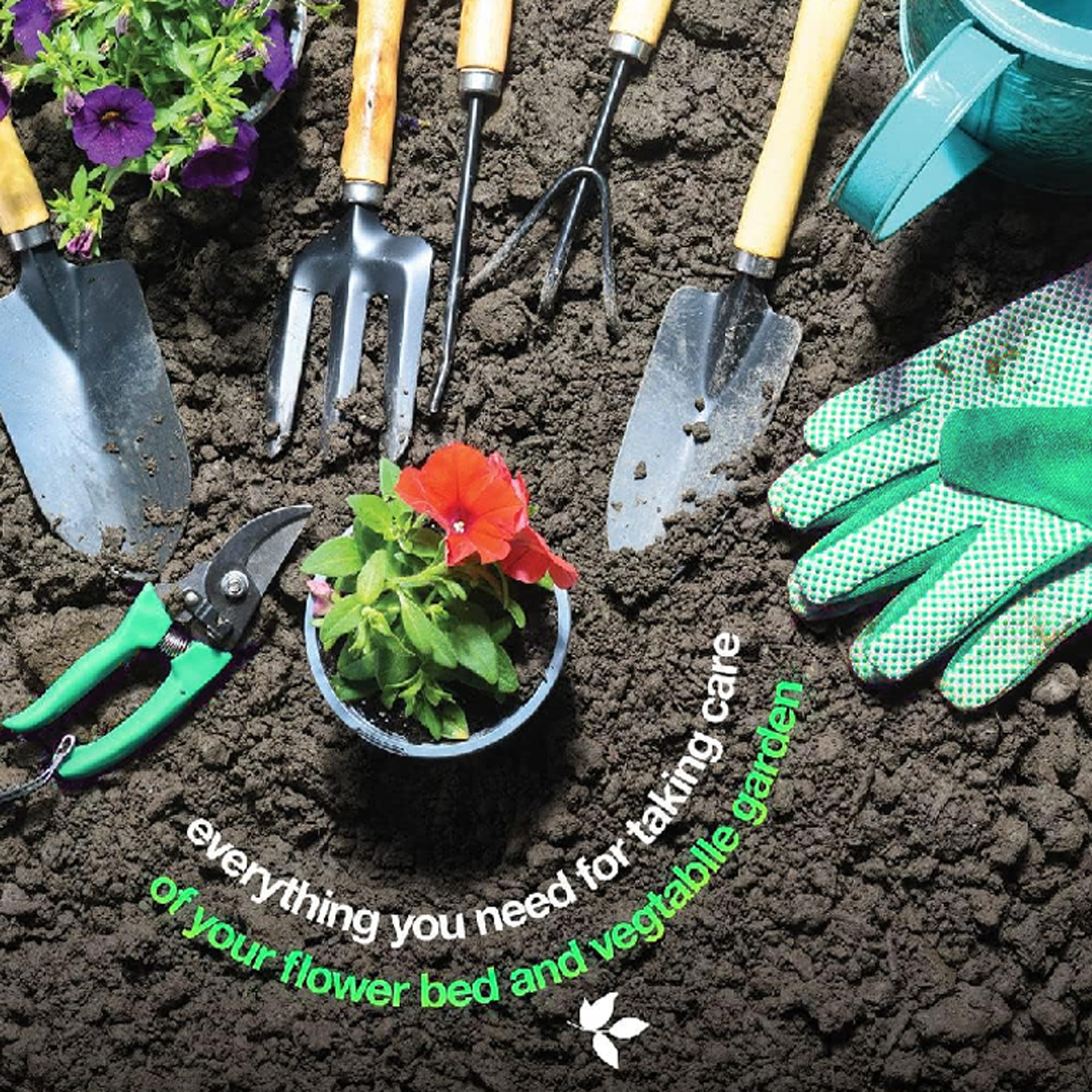 Alljoy 9-Piece Garden Tool Set with Tote Bag and Gloves photo 3