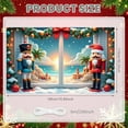 thumbnail image 2 of Nutcracker Soldiers Christmas Banner Palm Trees Beach Christmas Backdrop Snow Flakes Festive Lights Winter Holiday Background for Christmas Party Home Decoration Photo Prop, 2 of 9