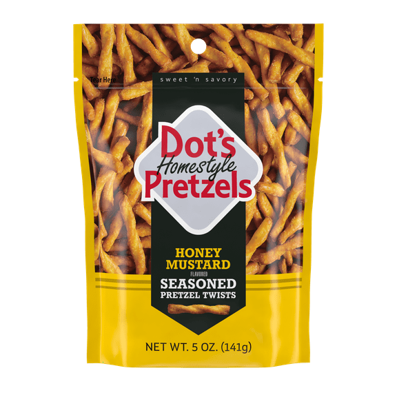 Dot's Homestyle Pretzels, Honey Mustard Seasoned Pretzel Twists, 5 oz Snack Size Bag