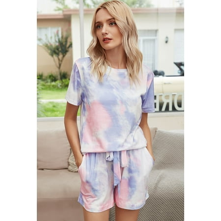 

New Women s Sexy SleepWear Tie Dye 2 Piece Sets Plus Size Adult Night SleepWear