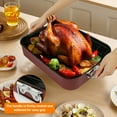 thumbnail image 3 of HLONK Roasting Pan with Rack Carbon Steel Turkey Roaster Pan with Handle Nonstick Roasting Tins Temperature Resistant Roasting Tray Chicken Roaster Pan with Handle for Turkey Chicken, 3 of 9