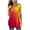 #4-Orange, variant on Pntutb Womens Plus Size Fashion V-Neck Gradient Printed Tunic Tops Buttons Short Sleeve T-Shirt Blue L