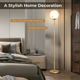 thumbnail image 4 of Gymax Glass Globe LED Floor Lamp w/ Glass Lampshade Bedroom Office, 4 of 7