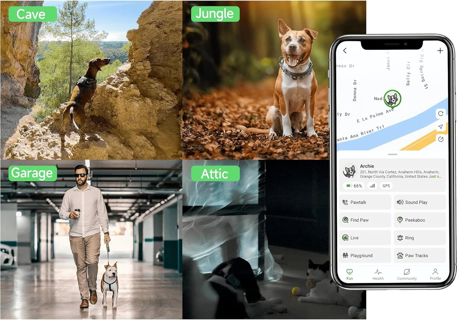 et Tracker Support Two-Way Call and AI Health Alerts, GlocalMe GPS Tracker for Dog and Cat, Real Time Tracking and Virtual Fence, 6 Advanced Location Technologies, Global Unlimited Range
