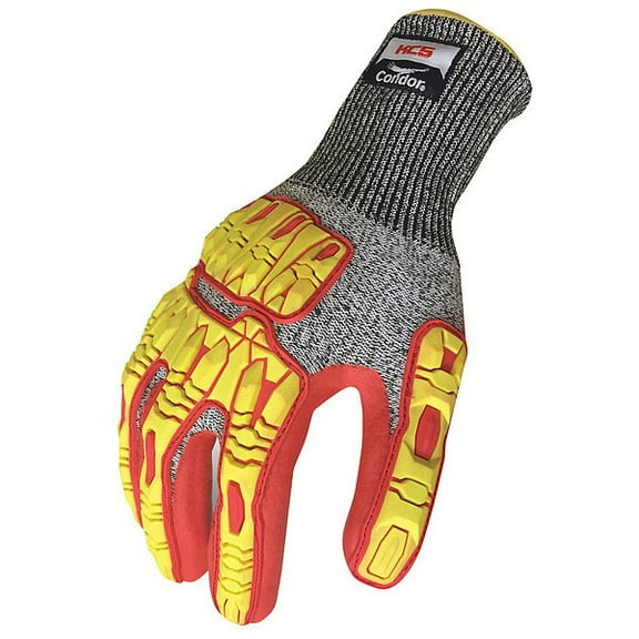 Hi-Vis Cut Resistant Impact Coated Gloves, Cut Level 3 ,Nitrile ,Sandy ,2XL 1 PR