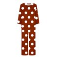 thumbnail image 5 of Kaemgyyd Women's Sleepwear Fall Long Sleeve Top and Wide Leg Pants Pajama Set Print Nighty 2 Piece Lounge Outfits, 5 of 5