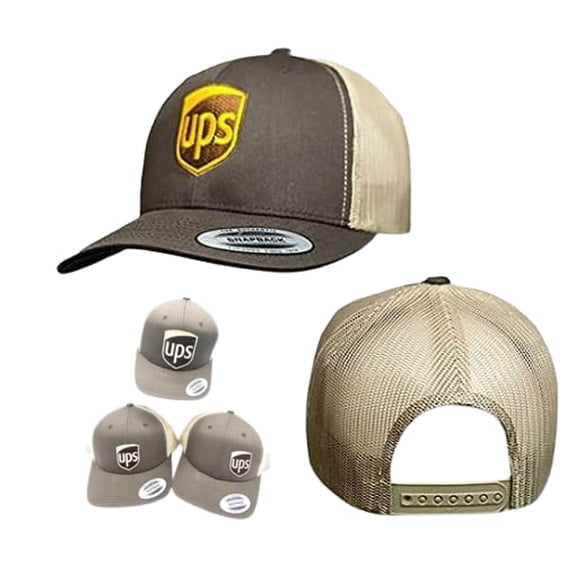 United Parcel Service Official Style Color Patch Adjustable snap Baseball Cap Hat Brown